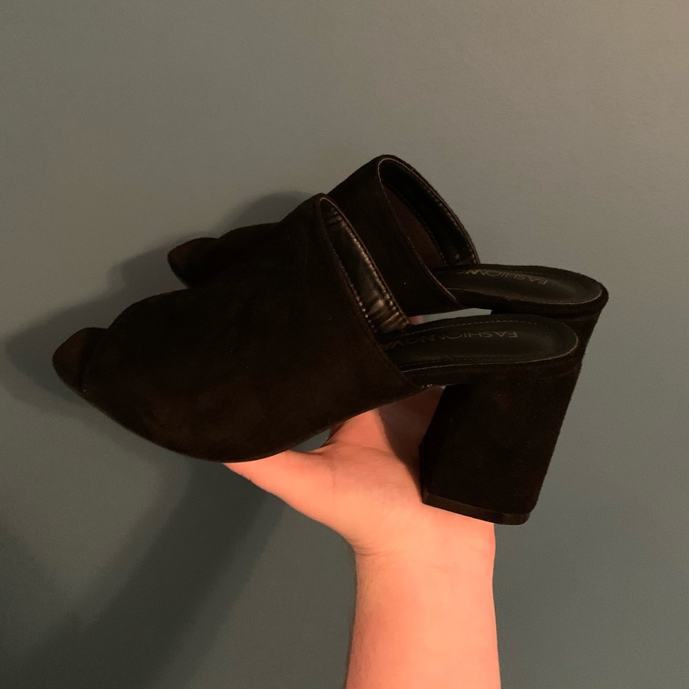 *SOLD* Fashion Nova Black Mule Heels